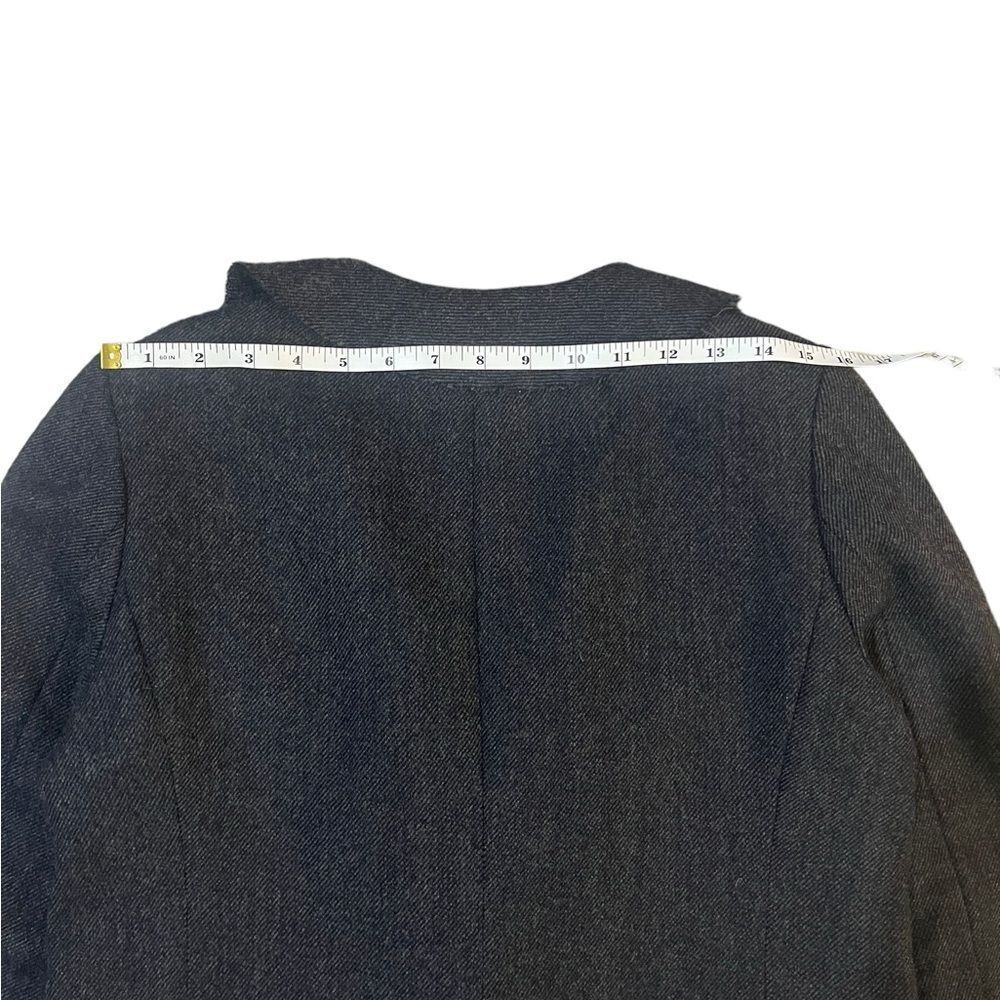 J Crew 100% Wool Blazer Ruffle Edge Gray Womens 8 - Picture 7 of 7